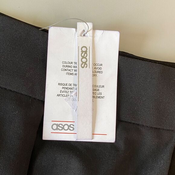 NWT Asos Black Pleated High Rise Dress Ankle Pant Women Sz 10 Tapered Pockets - Picture 7 of 12